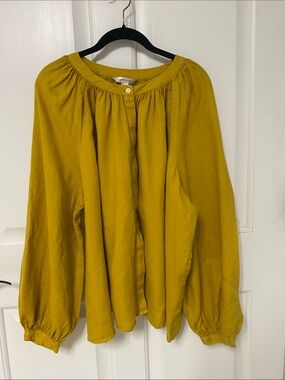 Banana Republic Mustard Yellow Peasant Blouse